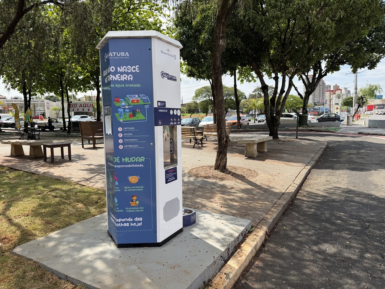Parque Ecológico ganha três novas estações de hidratação com água gelada e recarga de celular