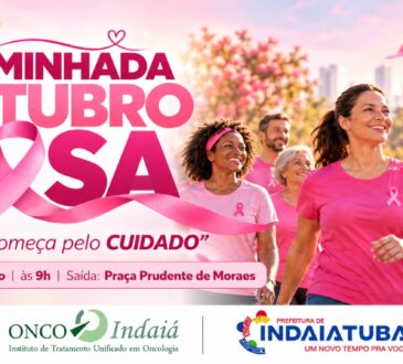 Arte caminhada outubro rosa