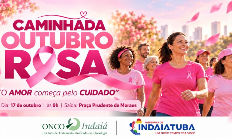 Arte caminhada outubro rosa