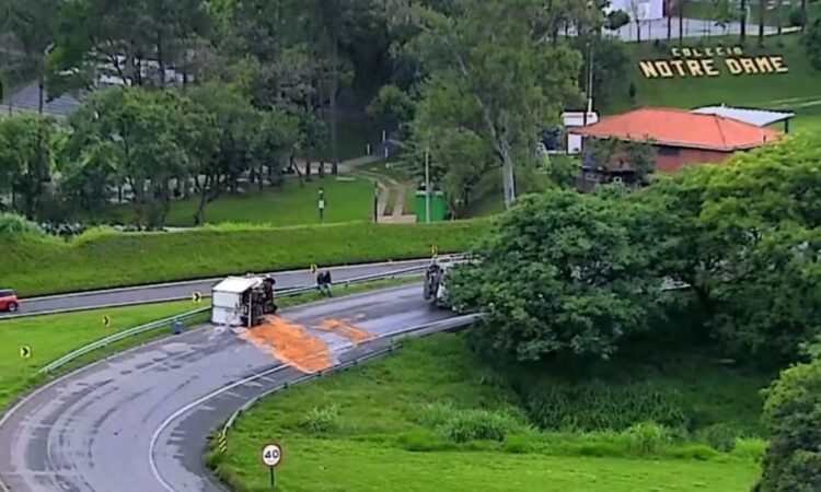 CaminhÃo com leite tomba campinas rota das bandeiras