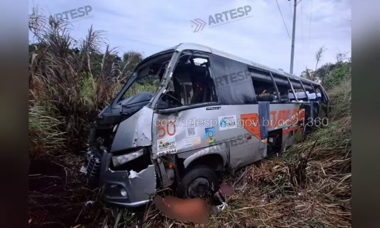 Micro onibus capota e mata tres